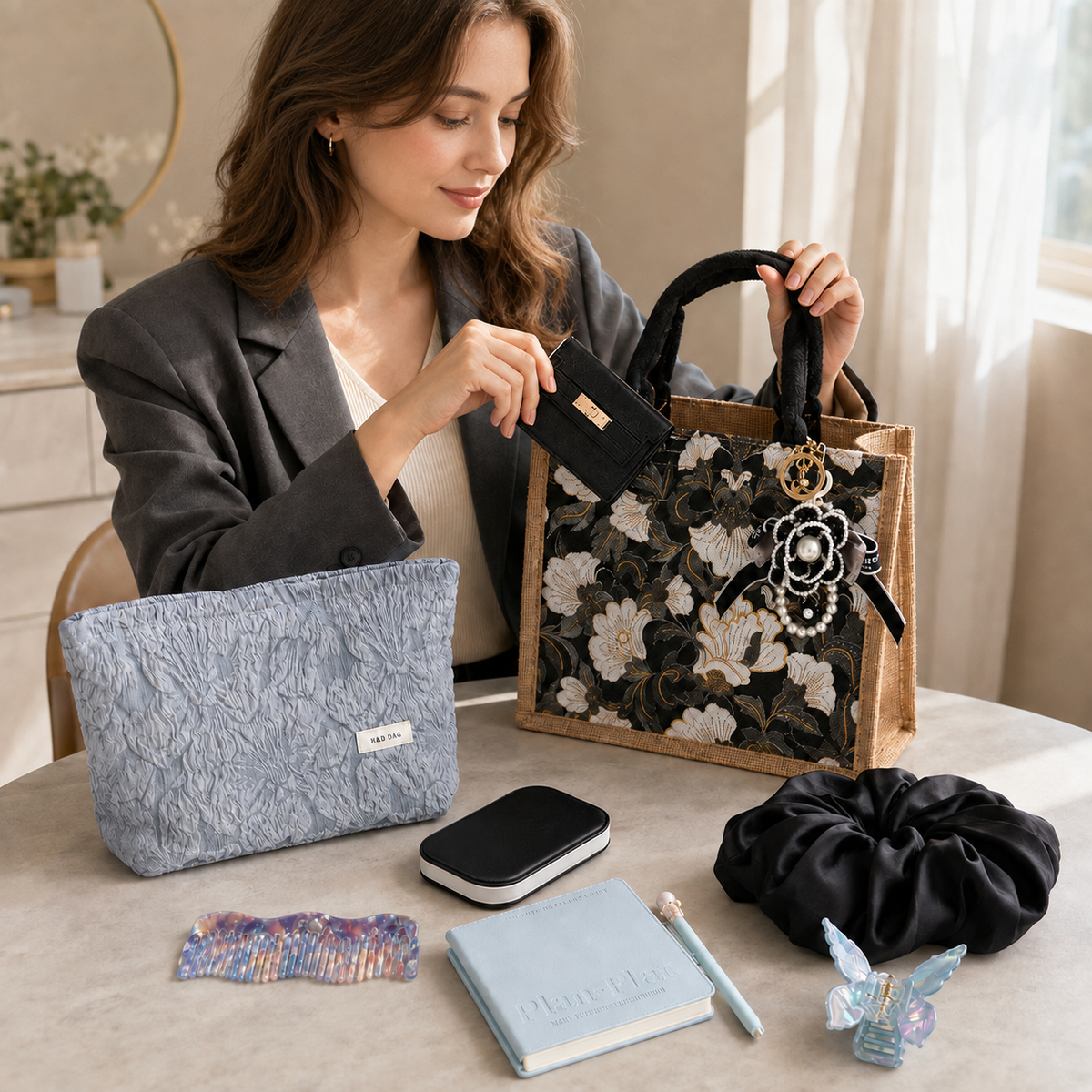 Midnight Bloom Bundle – 10-Piece Tote & Everyday Essentials Set